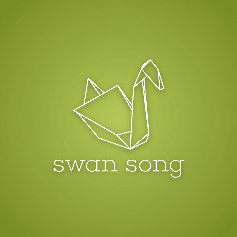 Swan song - Free origami outline animal logo - Roven Logos