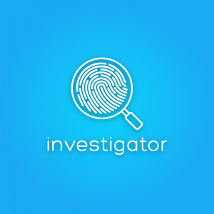 Investigator – Finger print magnifying glass logo free logo preview