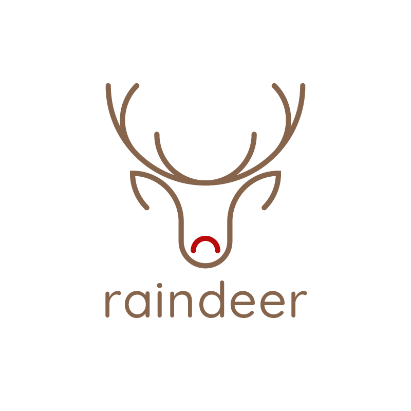 Raindeer - Christmas reindeer outline logo - Roven Logos
