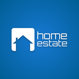 Home Estate – Negative space house logo free logo preview